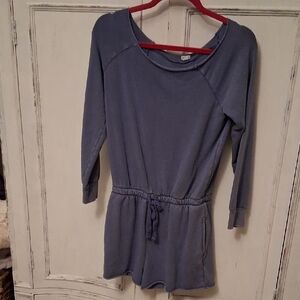 Casual Blue Tunic with Drawstring Waist